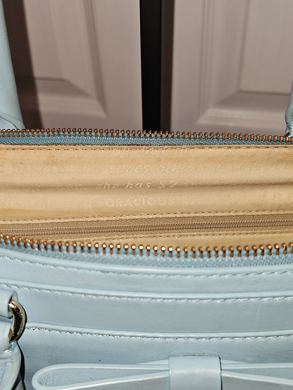 Kate Spade Tallow Court Jennifer Leather Satchel - Baby Blue Storybook Lining - Picture 8 of 16